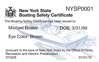 New York State Boating Safety Certificate