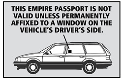 Empire Passport Sticker Placement