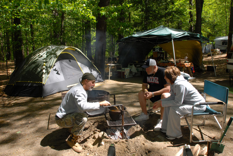 Moreau Lake State Park's lake lies amid hardwood forests, pine stands and rocky ridges. Shady groves of trees shelter picnic grounds and a pavilion overlooking the lake. Wooded campgrounds are quiet and secluded, offering facilities for group campers, as well as tent and trailer sites. The sandy beach, nature, hiking and cross-country ski trails, opportunities for boating, fishing and ice fishing, and proximity to the Saratoga Springs and Lake George areas make the park attractive to visitors. A wooden pavilion with a 120-person capacity and three canvas tents, which can accommodate from 35-50 people, may be reserved on a daily basis. In the summer, beach lounges, beach umbrella and fishing gear can be rented. In the winter, snowshoes are available for rent daily. New! Moreau Lake State Park now has 7 accessible campsites intended for use by persons with disabilities. At least one member of a camping party must be in need of the accommodation. The sites will support power equipment for those with a legitimate medical need (documentation from a physician is required). Please contact the Park Manager for more information at 518-793-0511.